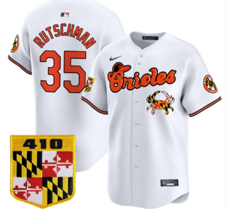 Adley Rutschman Jersey 35 Baltimore Orioles 410 Chesapeake Crab Patch Limited Stitched White