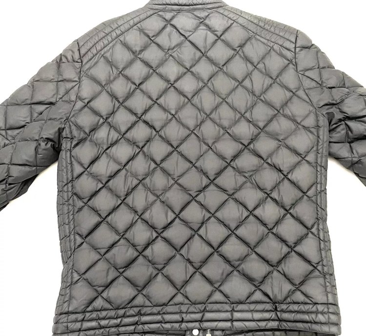 Moncler Vulpie Down Biker Jacket Men Black Quilted Weatherproof Motorcycle