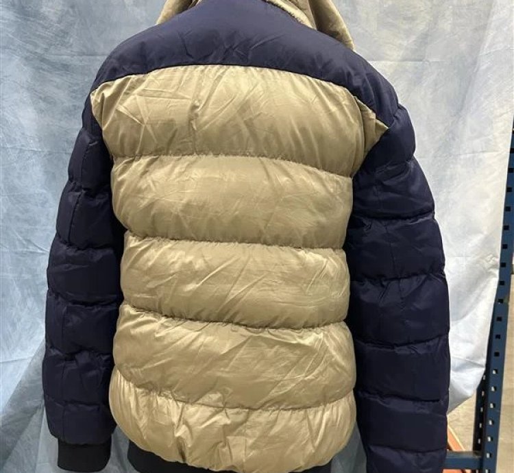 Moncler Youth Beige Navy Blue Puffer Jacket 2xl