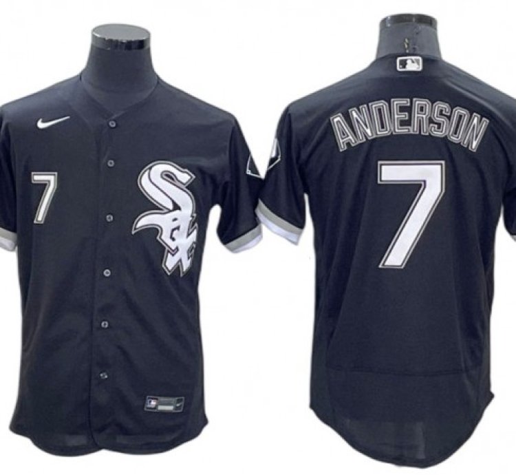 Chicago White Sox 7 Tim Anderson Black Alternate Flex Base Jersey