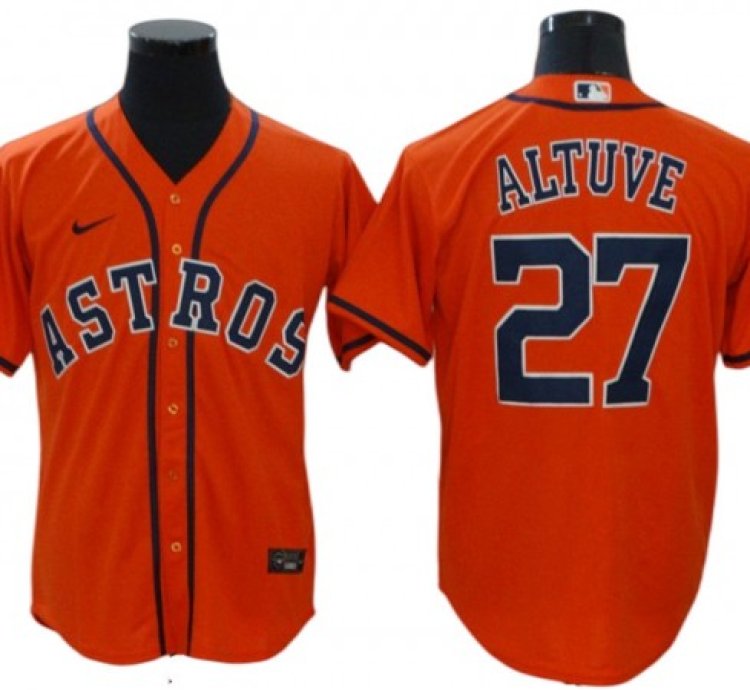 Houston Astros 27 Jose Altuve Orange Alternate Cool Base Jersey