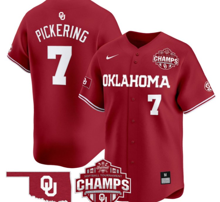 Kasidi Pickering Jersey 7 Oklahoma Sooners 2025 Sec Champions Patch Limited Stitched Crimson