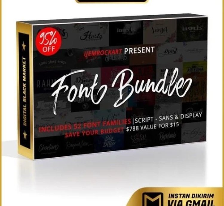 52 Font Bundle Premium Ter-baru