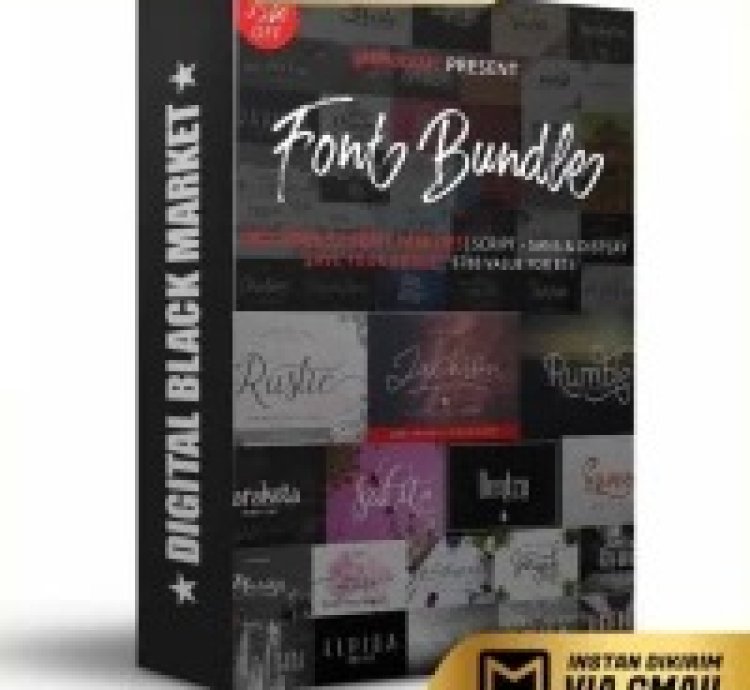 52 Font Bundle Premium Ter-baru