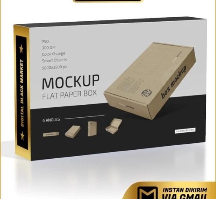 Flat Paper Box Mockup Set