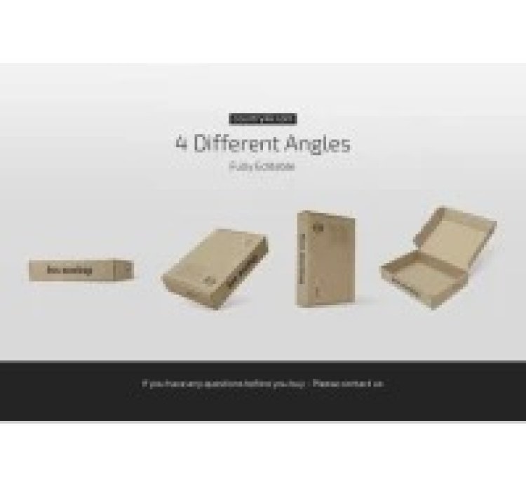 Flat Paper Box Mockup Set