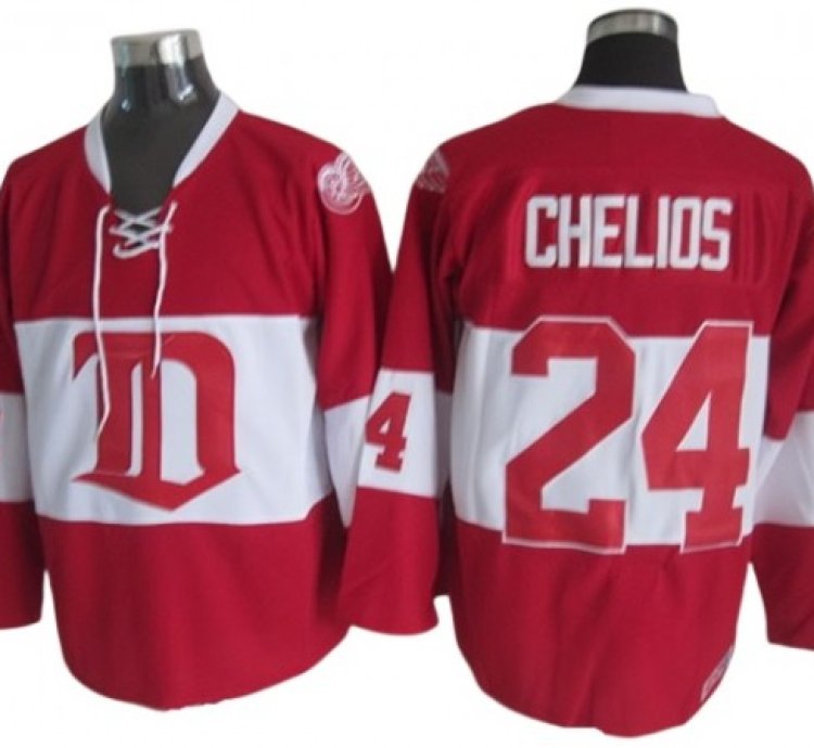 Detroit Red Wings 24 Chris Chelios 2009 Vintage Ccm Jersey - Red