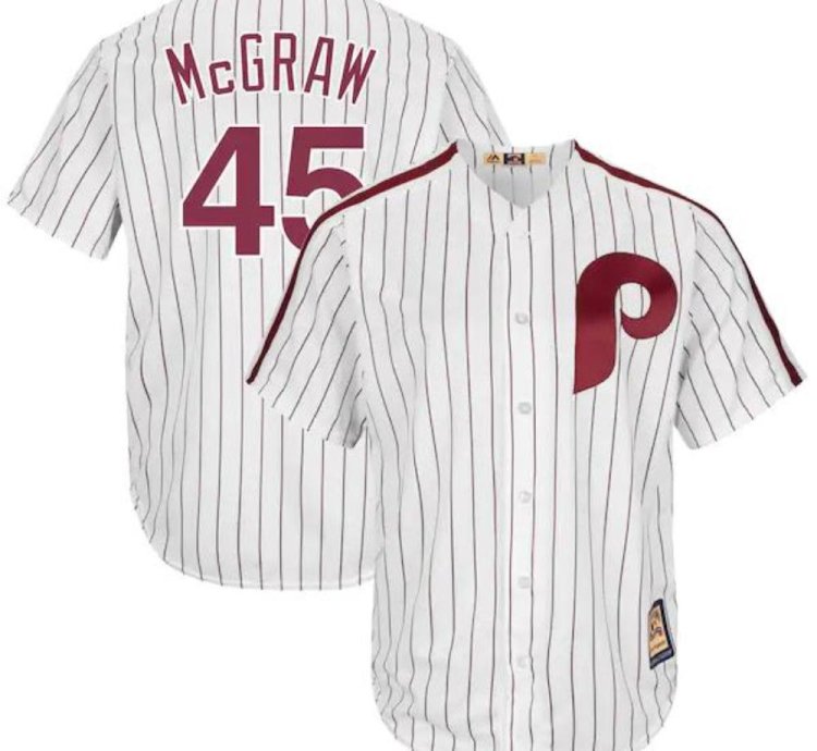 Philadelphia Phillies Tug Mcgraw White Throwback Jersey