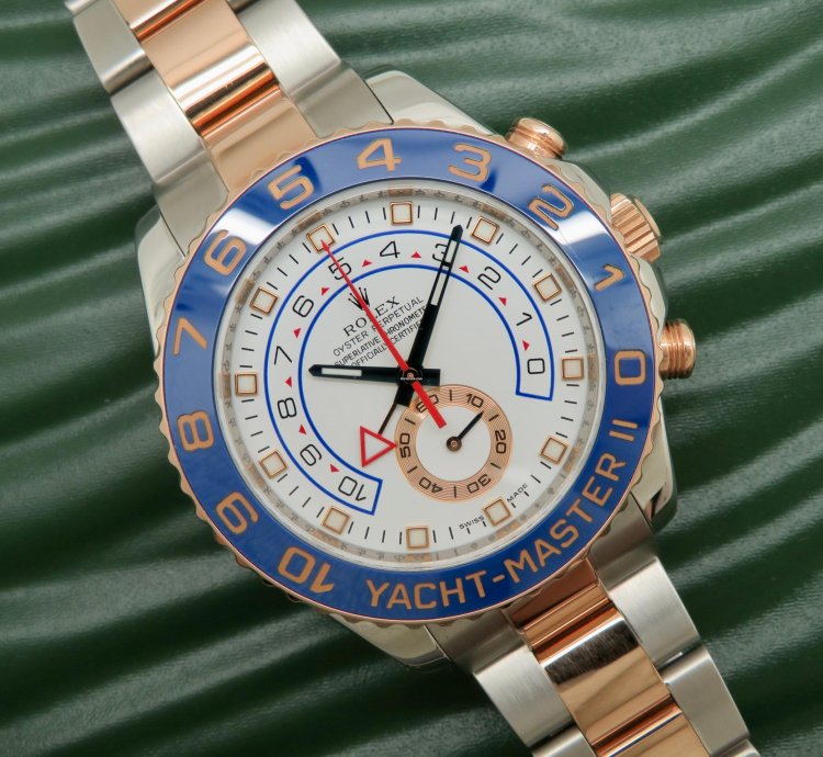 Rolex Yacht-master Ii 116681 18k Rose Gold Steel Full Set 2010