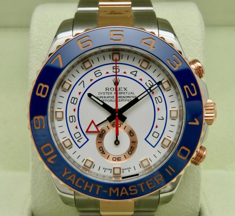 Rolex Yacht-master Ii 116681 18k Rose Gold Steel Full Set 2010