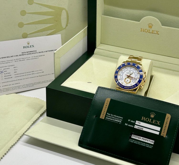 Rolex Yacht-master Ii 18 Kt Yellow Gold - Ref 116688 - Year 2010
