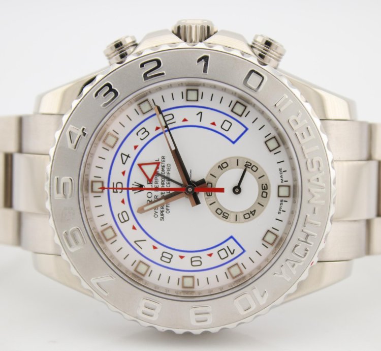 Rolex Yacht-master Ii 18k White Gold And Platinum 44mm Watch 116689
