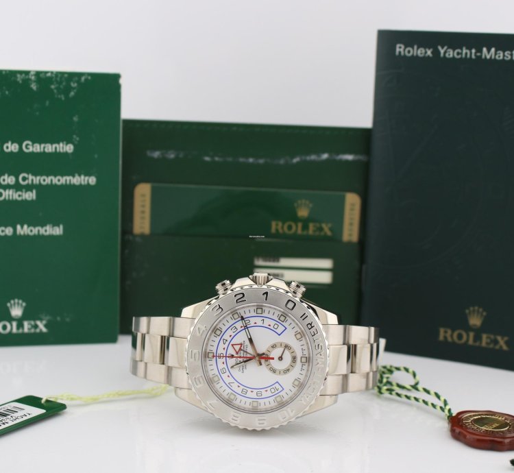 Rolex Yacht-master Ii 18k White Gold And Platinum 44mm Watch 116689