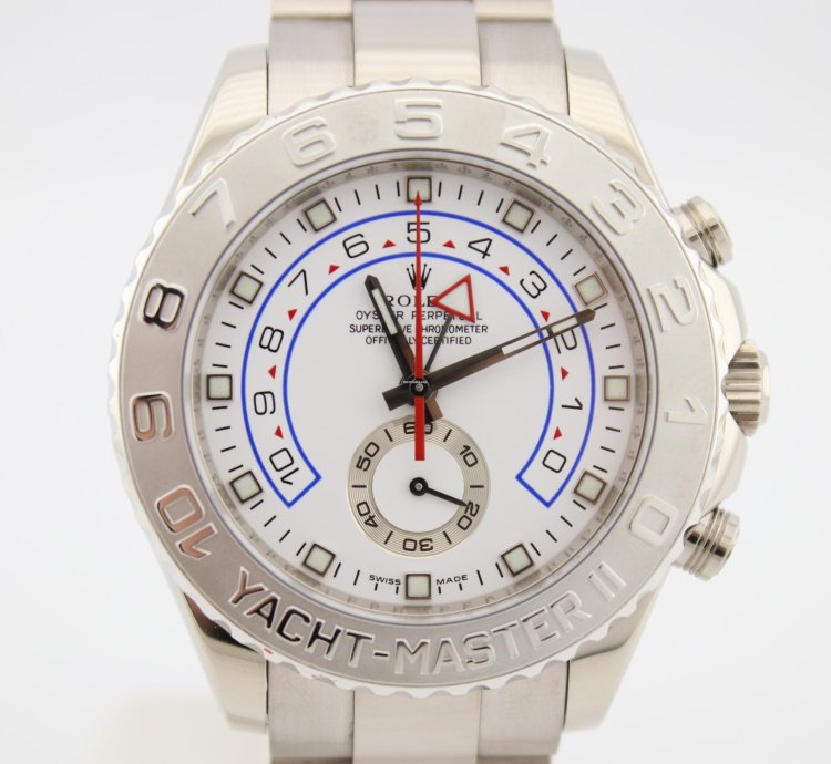 Rolex Yacht-master Ii 18k White Gold And Platinum 44mm Watch 116689