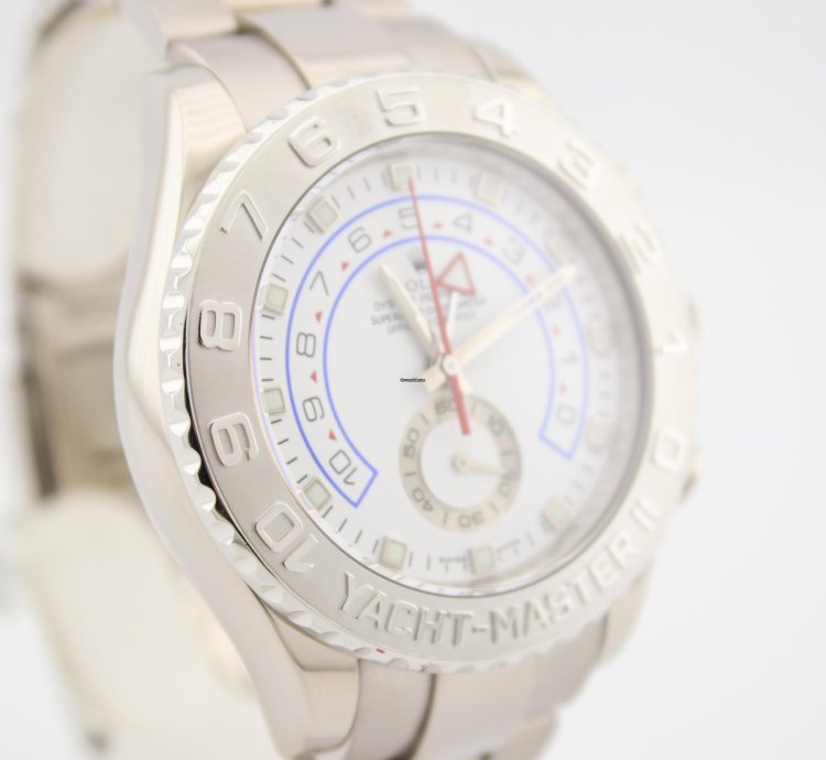 Rolex Yacht-master Ii 18k White Gold And Platinum 44mm Watch 116689