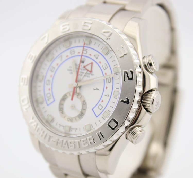 Rolex Yacht-master Ii 18k White Gold And Platinum 44mm Watch 116689