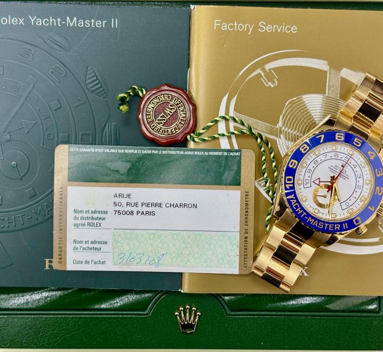 Rolex Yacht-master Ii 44mm Yellow Gold 116688 Box Papers