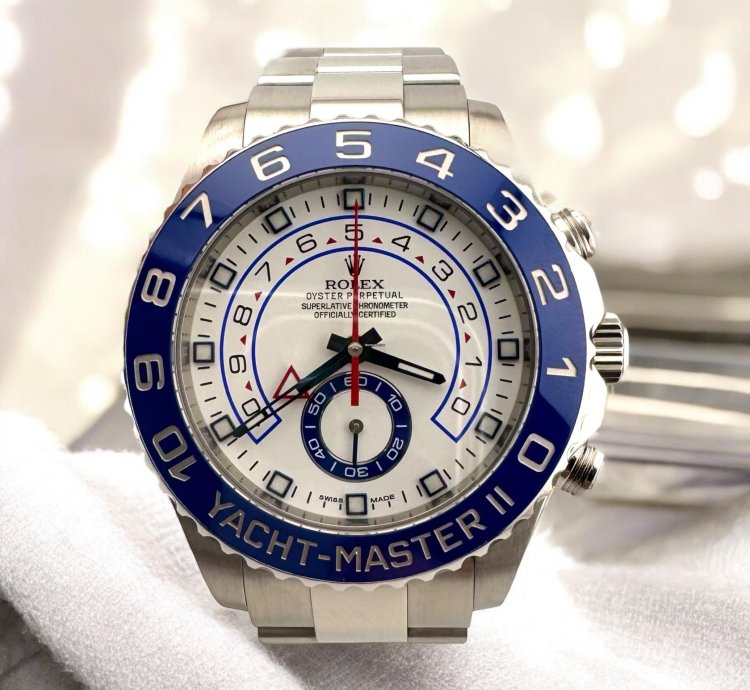 Rolex Yacht-master Ii Great Condition - Blue Bezel - 116680 Yacht-master Ii - Box And Papers