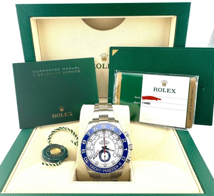 Rolex Yacht-master Ii Great Condition - Blue Bezel - 116680 Yacht-master Ii - Box And Papers