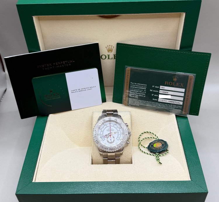 Rolex Yacht-master Ii White Gold full Set With Card Extra Rolex Service Card