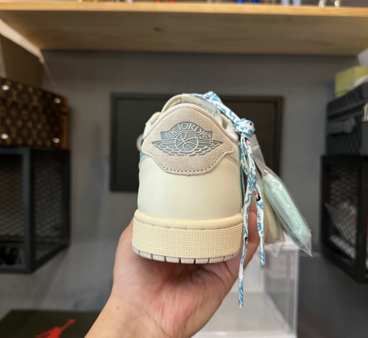 Travis Scott X Air Jordan 1 Low Og Sp Bgreen Toe Tiffany Dm7866-102