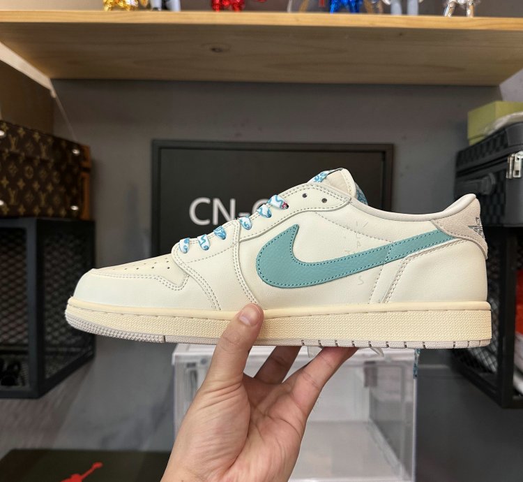 Travis Scott X Air Jordan 1 Low Og Sp Bgreen Toe Tiffany Dm7866-102