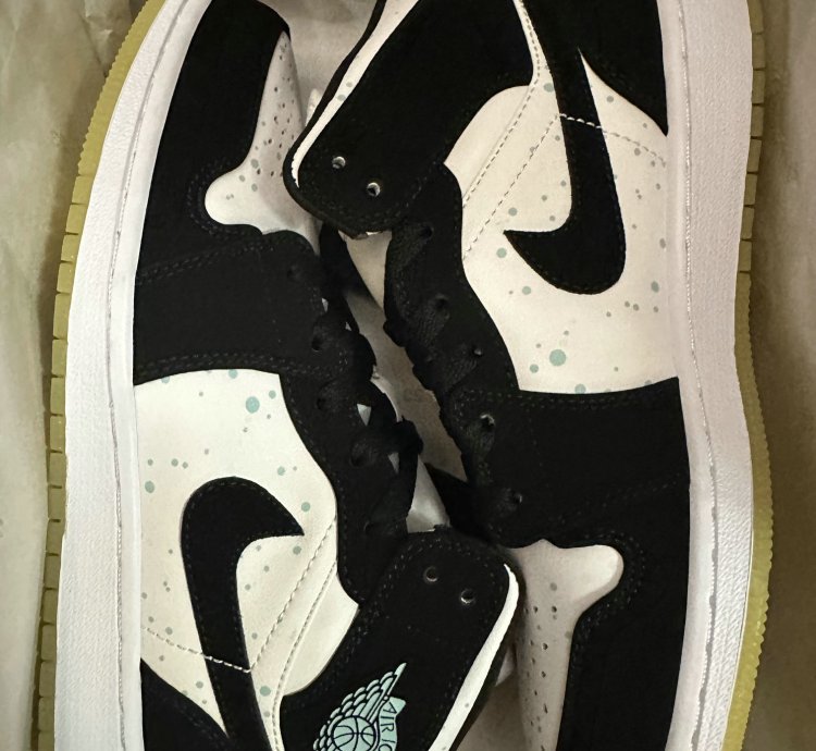 Jordan 1 Mid White Black Teal Tint gs Bq6931-103