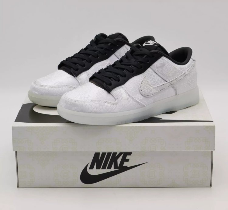 Clot Fragment Nike Dunk Low White Black