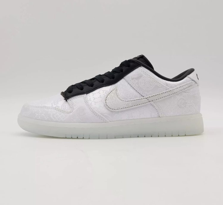 Clot Fragment Nike Dunk Low White Black