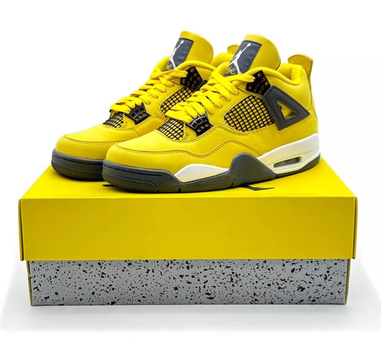 Nike Air Jordan 4 Retro Lightning Thunder Tour Yellow Gold White