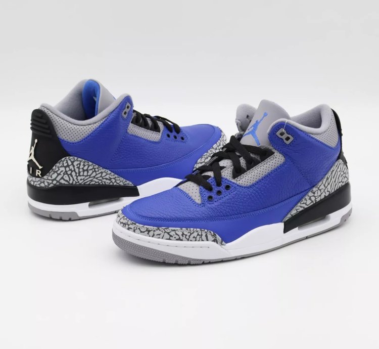 Nike Air Jordan 3 Retro Varsity Royal Cement Signal Blue Grey