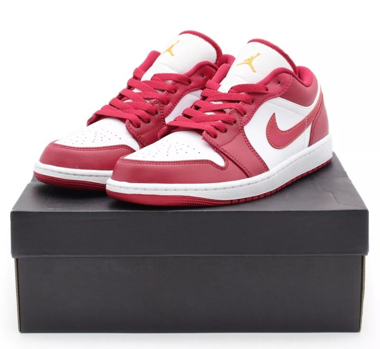 Nike Air Jordan 1 Low Cardinal Red White Light Curry Crimson