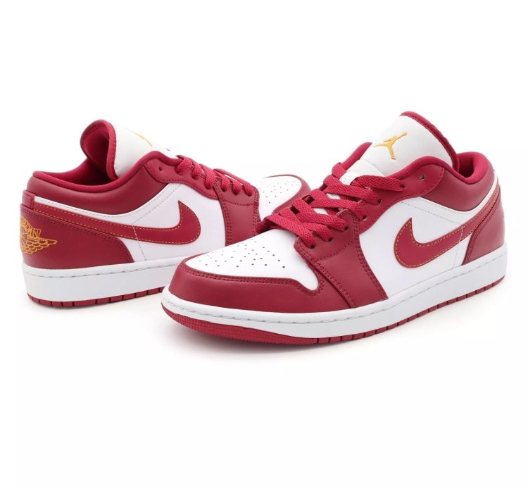 Nike Air Jordan 1 Low Cardinal Red White Light Curry Crimson