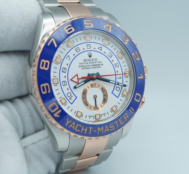 Rolex Yacht-master Ii 116681 Yacht-master Ii 44 Mm White Dial Blue Ceramic Bezel Complete Set 2016