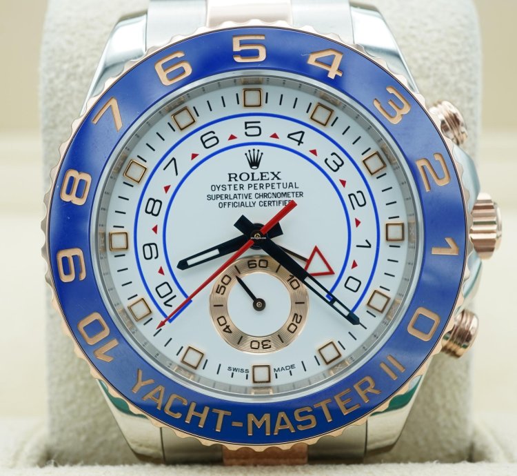 Rolex Yacht-master Ii 116681 Yacht-master Ii 44 Mm White Dial Blue Ceramic Bezel Complete Set 2016