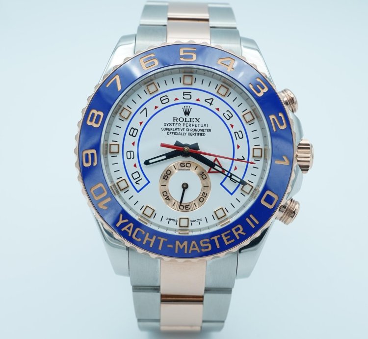 Rolex Yacht-master Ii 116681 Yacht-master Ii 44 Mm White Dial Blue Ceramic Bezel Complete Set 2016