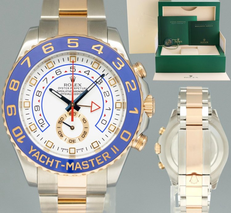Rolex Yacht-master Ii 2015 Mint Rolex Yacht-master Ii 116681 Steel Rose Gold Two Tone 44mm Watch Box