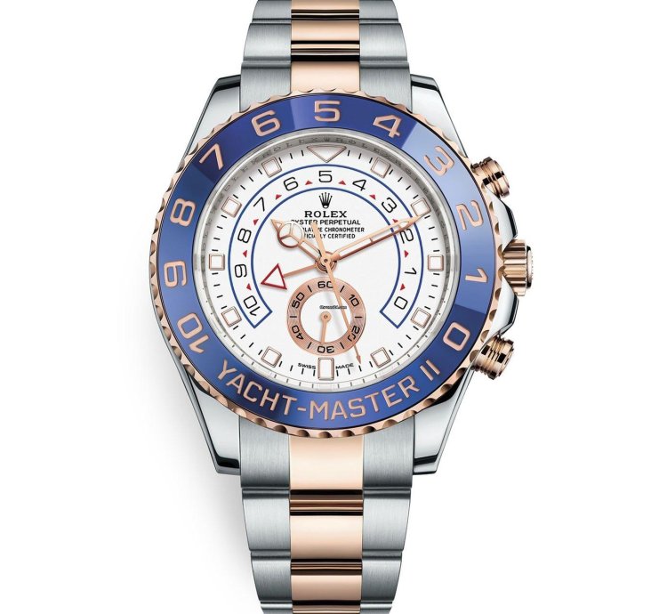 Rolex Yacht-master Ii New 2023 Two Tone Rose Gold Blue Ceramic Bezel 44mm Oyster Bracelet