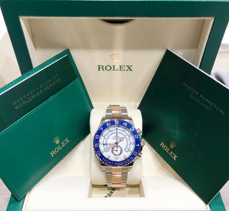 Rolex Yacht-master Ii New Yacht-master Ii 44mm 116681 Two Tone Rose Gold Stainless Steel