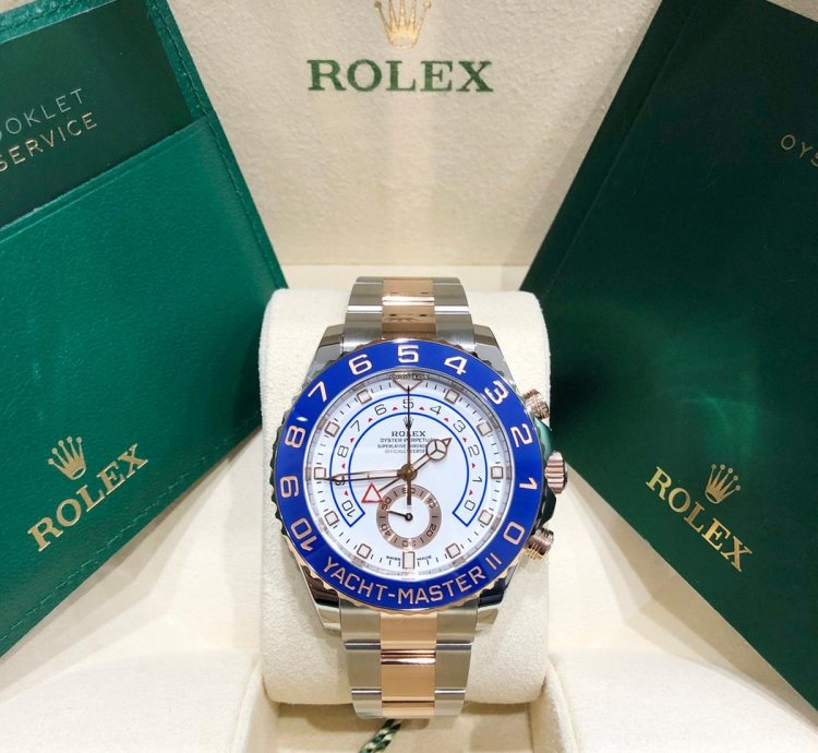 Rolex Yacht-master Ii New Yacht-master Ii 44mm 116681 Two Tone Rose Gold Stainless Steel