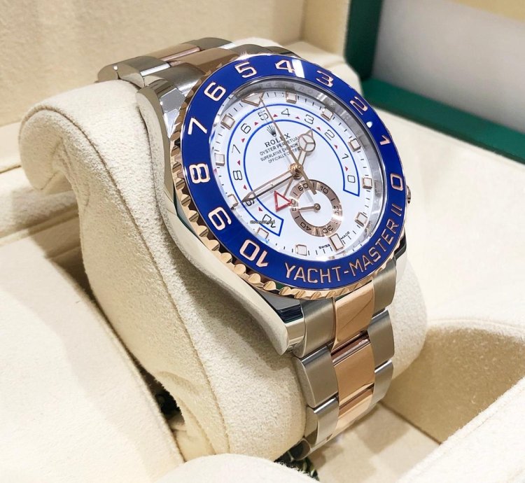 Rolex Yacht-master Ii New Yacht-master Ii 44mm 116681 Two Tone Rose Gold Stainless Steel