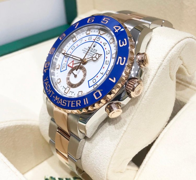 Rolex Yacht-master Ii New Yacht-master Ii 44mm 116681 Two Tone Rose Gold Stainless Steel