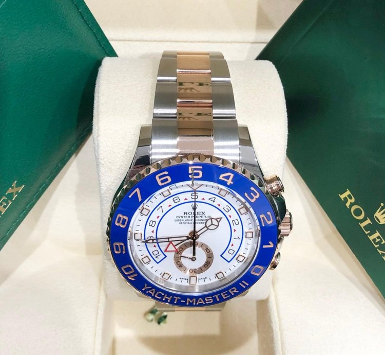 Rolex Yacht-master Ii New Yacht-master Ii 44mm 116681 Two Tone Rose Gold Stainless Steel