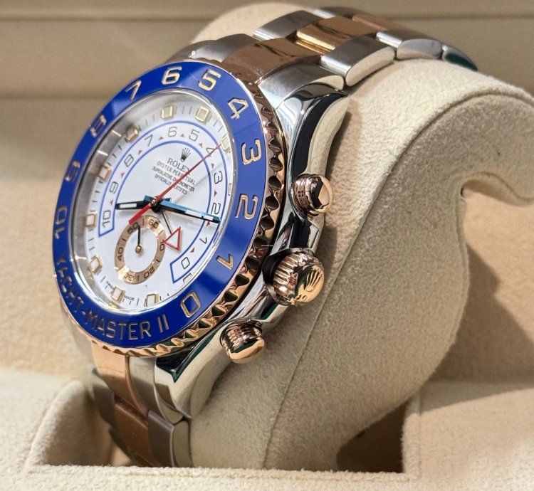 Rolex Yacht-master Ii Steel Yacht-master Ii 44 Watch - White Dial - Two Toned Rose Gold
