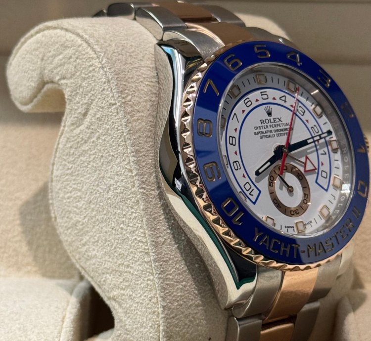 Rolex Yacht-master Ii Steel Yacht-master Ii 44 Watch - White Dial - Two Toned Rose Gold