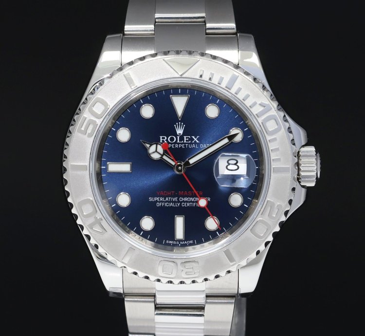 Rolex Yacht-master 40 2018 Mint Rolex Yacht-master 116622 Steel Platinum Blue Dial 40mm Watch Box