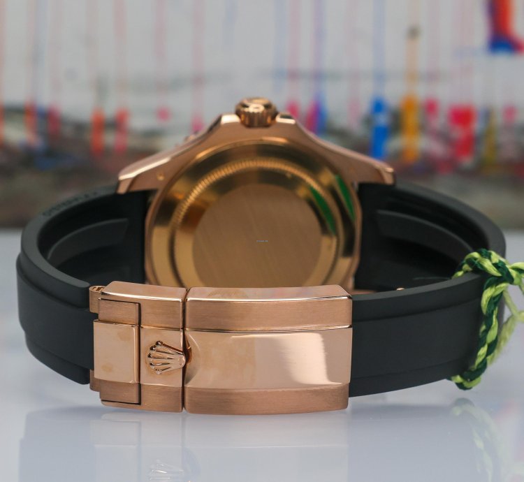 Rolex Yacht-master 40 40mm 116655 Excellent Condition 18k Rose Gold Matte Black Mens Watch Box
