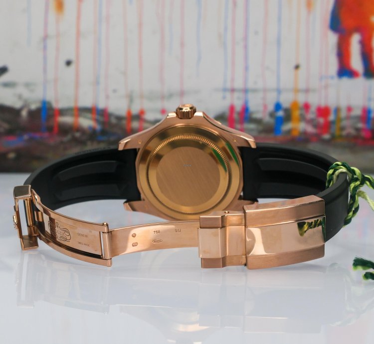 Rolex Yacht-master 40 40mm 116655 Excellent Condition 18k Rose Gold Matte Black Mens Watch Box
