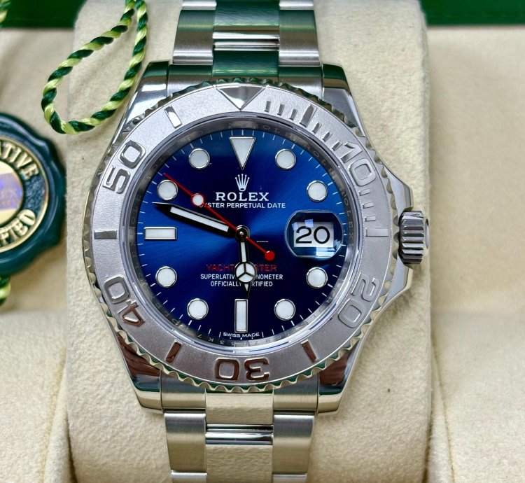 Rolex Yacht-master 40 40mm Blue Dial Platinum Bezel 116622 Box