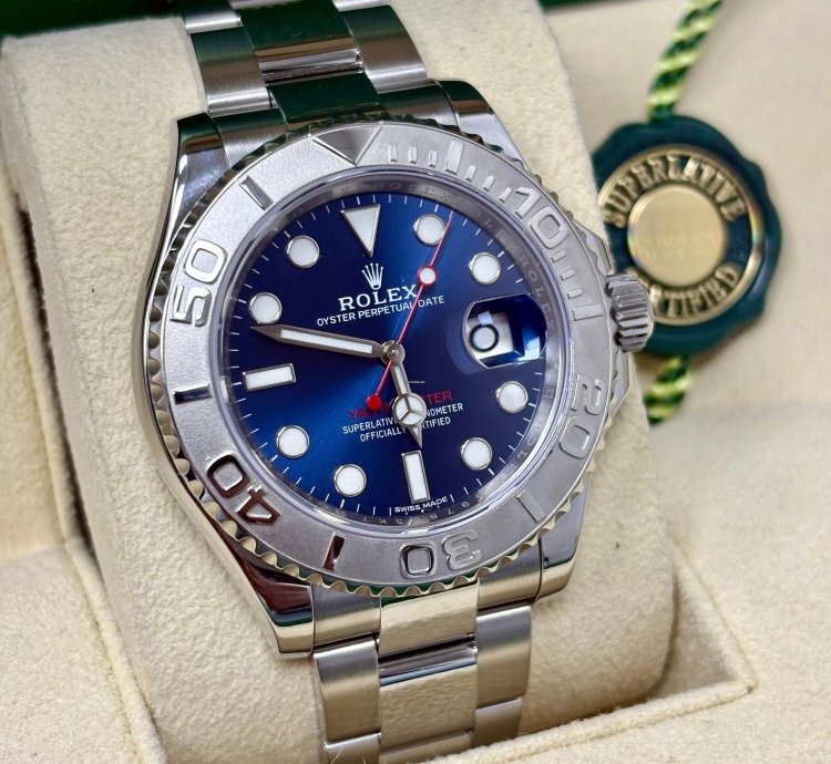 Rolex Yacht-master 40 40mm Blue Dial Platinum Bezel 116622 Box